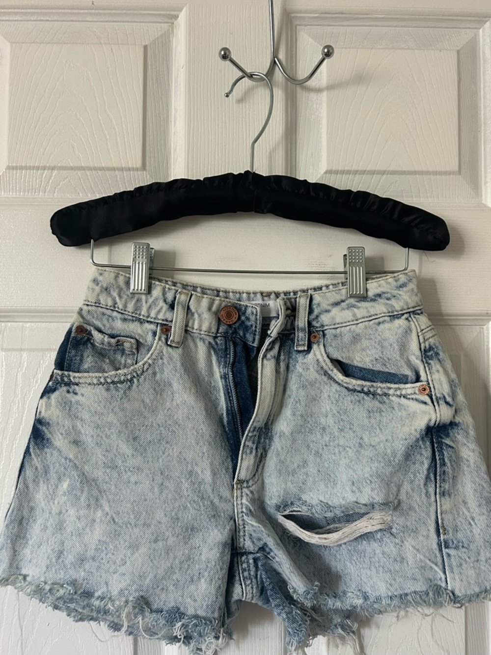 Garage Women’s High Waist Washed Light Blue Denim Shorts